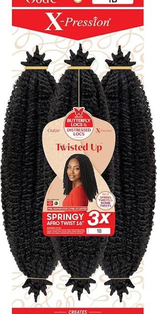 Outre X-Pression Crotchet Braid Twisted UP 3X Springy Afro Twist - 16”
