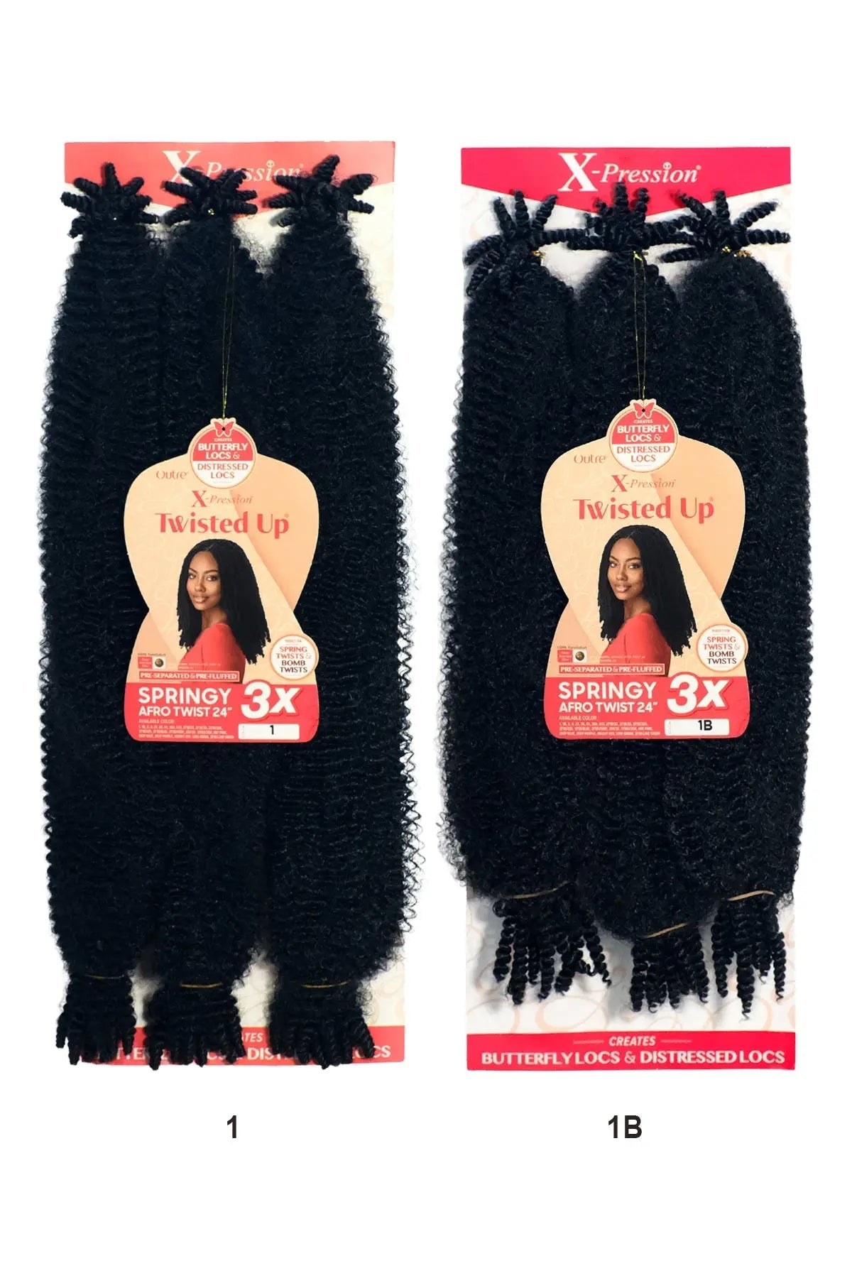 Outre X-Pression Crotchet Braid Twisted UP 3X Springy Afro Twist - 24”