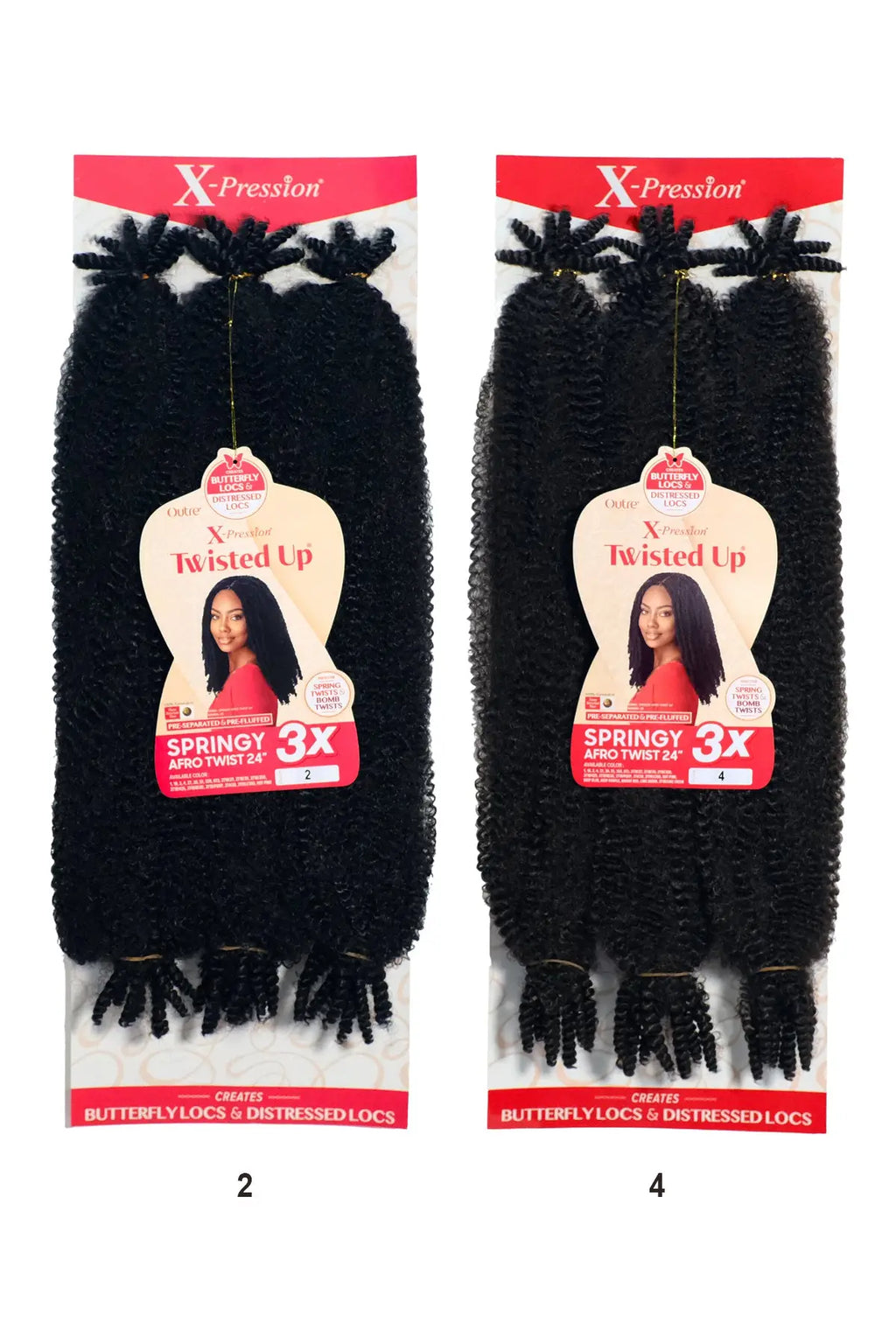 Outre X-Pression Crotchet Braid Twisted UP 3X Springy Afro Twist - 24”